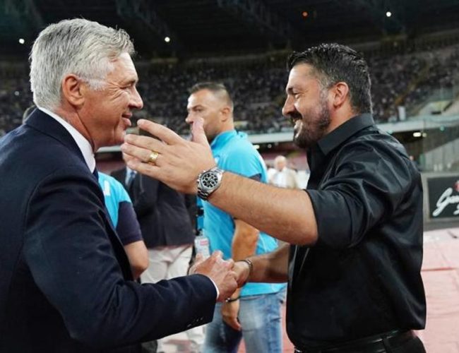 Imbratisare Ancelotti-Gattuso